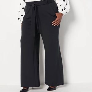 NWT Girls with Curves Belted, Black, Wide Leg Pants- Medium